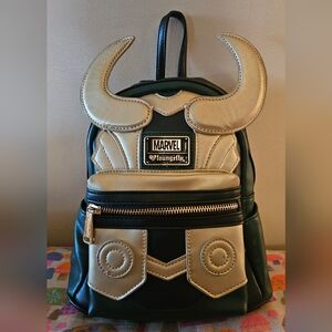 Loungefly Marvel Black and Gold Backpack